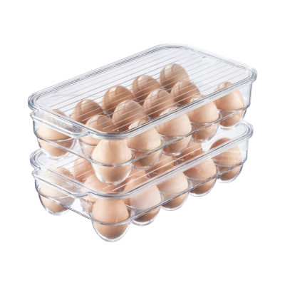 Bộ Khay Đựng Trứng 14 Quả Sang Trọng Có Nắp Đậy , Lòng Sâu - Hàng Chính Hãng Inochi ( Tặng kèm khăn lau pakasa)