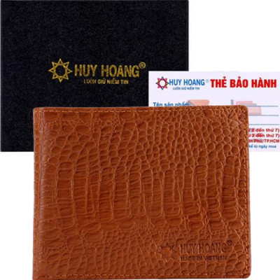 Ví Nam Vân Cá Sấu Huy Hoàng HT2110 (12.5 x 10 cm) - Da Bò