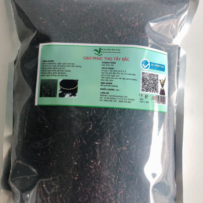 Gạo phúc thọ (Gạo lứt đen) - Tốt cho tim mạch và phòng tránh tiểu đường - Trồng ở ruộng bậc thang ở núi rừng sơn la - Chăm bón tự nhiên 