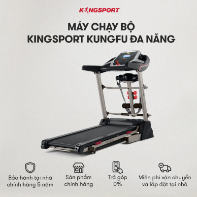 Máy chạy bộ KINGSPORT Kungfu đa năng, động cơ Kingtech hiệu suất 2.5 HP, khung sườn Kingtech Titan 2.0