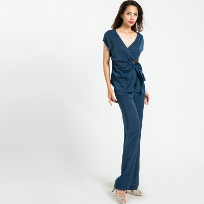 Áo Thắt Eo Áo Kiểu Đẹp Thời trang thiết kế Hity TOP089 (Xanh Thủy Thủ Sailor)