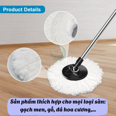 Cây Lau Nhà Xoay 360 Độ Đa Năng- Cây Lau Nhà Tự Vắt Tiện Lợi- Cây Lau Nhà Đầu Tròn- Cây Lau Nhà Gắn Khớp Xoay Siêu Linh Hoạt- Cây Lau Nhà Xoay Tay Đẩy Cao Cấp- Cây Lau Nhà Gắn Bông Lau Siêu Mịn - Cây Lau Nhà Đa Hướng