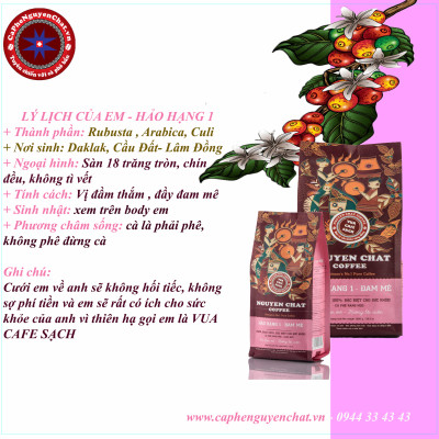 Cà Phê Xay Nguyên Chất HẢO HẠNG 1 Premium Coffee No. 1 Phong Cách Ý Hương Thơm Nồng, Vị Đắng Đậm Đà, Hậu Vị Ngọt 250g