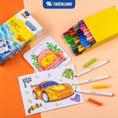 Bút lông màu Fiber Pen 36 màu Thiên Long Colokit rửa được tiêu chuẩn Châu Âu an toàn sử dụng tô màu, vẽ tranh SWM-C006