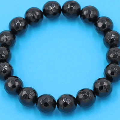 Vòng tay chuỗi hạt - đá thạch anh đen cắt giác 10 ly 18 hạt - hợp mệnh Thủy, mệnh Mộc