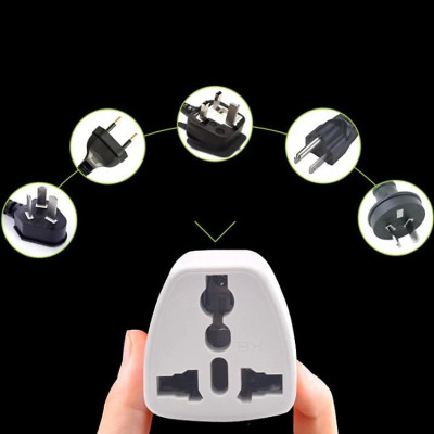 Giắc ổ cắm chuyển đổi đầu 3 chân sang 2 chân nguồn 220V thông thường - Hàng chính hãng