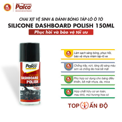 Chai xịt vệ sinh và đánh bóng taplo ô tô, phục hồi nhựa nhám PALCO Silicone Dashboard Polish - Nhập khẩu Ấn Độ