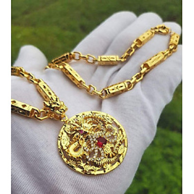 Dây Chuyền Nam Khúc Mặt Phật Mạ Vàng 24k MD52