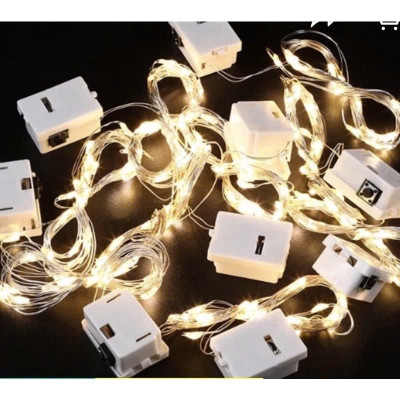 Dây Đèn Led Đom Đóm Sáng Vàng 3 Chế Độ Nháy Dài 3M Tặng Kèm Pin