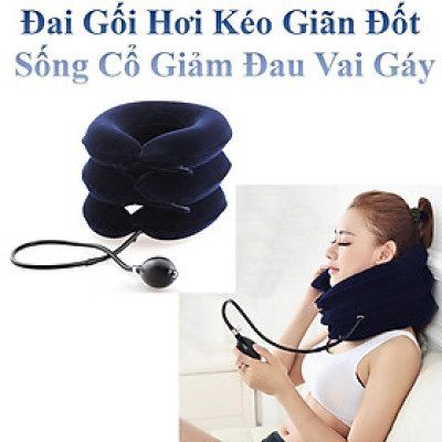 Đai Gối Hơi Kéo Giãn Đốt Sống Cổ Hỗ Trợ Giảm Đau Vai Cổ Gáy