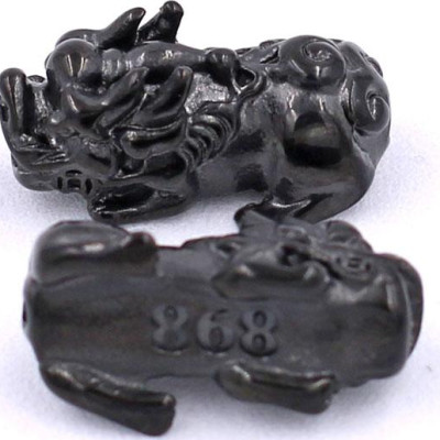 Vòng tay Thạch Anh Đen Khắc Lục Tự Kim Ngôn size 8 ly, 10 ly, 12 ly - Vòng tay Tỳ Hưu Đôi inox đen VTAEPVTHHEV8 - hợp mệnh Mộc, mệnh Thủy