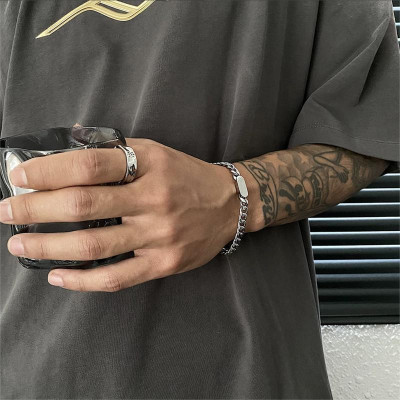 [1 chiếc]【Khắc Tên Ghi Chú】 Dây chuyền, lắc  kèm tên nam nữ thép titan Khắc tuỳ chỉnh