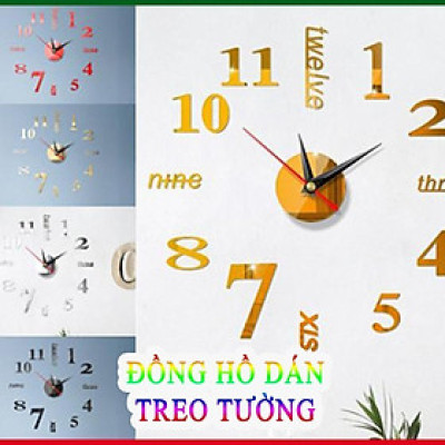 Đồng Hồ Dán Treo Tường Cao Cấp Decor Phòng Trang Trí Nhà