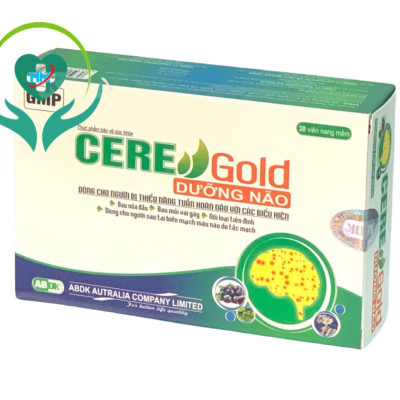 ￼Cere dưỡng não Gold  - Hộp 30 viên  – Dưỡng Não hết đau đầu, đau mỏi vai gáy, rối loạn tiền đình, Lisse