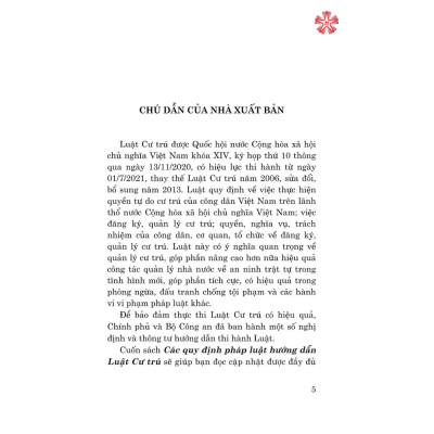 Các quy định hướng dẫn Luật Cư trú