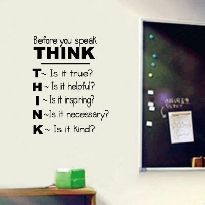 Decal Tiếng Anh Trang Trí Nhà Cửa, Phòng Học, Văn Phòng " Think Before You Speak" - Decal Dán Tường Cao Cấp AmyShop