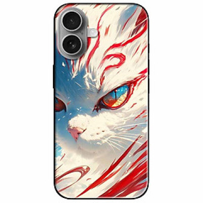 Ốp lưng cho IPhone 15 - 15 Plus - 15 Pro - 15 Pro Max - 16 - 16 Plus - 16 Pro - 16 Pro Max - Mèo Trắng Đỏ - Hàng Chính Hãng