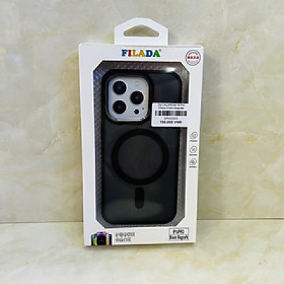 Ốp lưng dành cho iPhone 14 Pro Filada nam châm lưng nhám viền đen- Hàng chính hãng