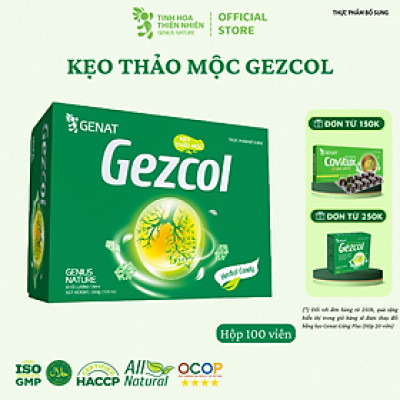 Kẹo thảo mộc Gezcol (hộp 100 viên) - Genat