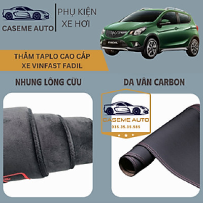 [VINFAST FADIL] Thảm Taplo 3 Lớp Dành Cho Xe VINFAST FADIL, Nhung Lông Cừu Và Da Vân Carbon Cao Cấp - Hàng Chính Hãng