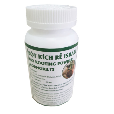 Bột Kích Rễ Israel - Dry Rooting Power Hormoril T3 (Hủ 100gr) dùng kích thích ra rễ nhanh, khỏe trong việc giâm chiết cành hay cây con họ thân mềm (có Thành phần T With Fungicige Ngăn Ngừa Nấm Bệnh vết cắt)