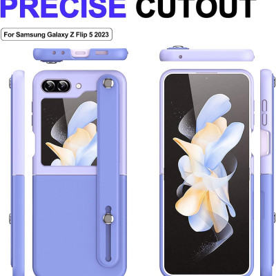 Ốp lưng đai đeo hand trap chống sốc cho Samsung Galaxy Z Flip 5 5G hiệu HOTCASE Wristband Stand Phone Case - chất liệu cao cấp, thiết kế thời trang sang trọng có đai đeo tay an toàn - Hàng nhập khẩu