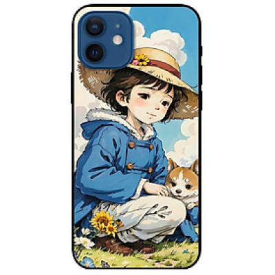 Ốp lưng dành cho Iphone 12 - 12 Pro - 12 Pro Max - 13 Mini - 13 - 13 Pro - 13 Pro Max - Cô Gái Và Cún Con - Hàng Chính Hãng