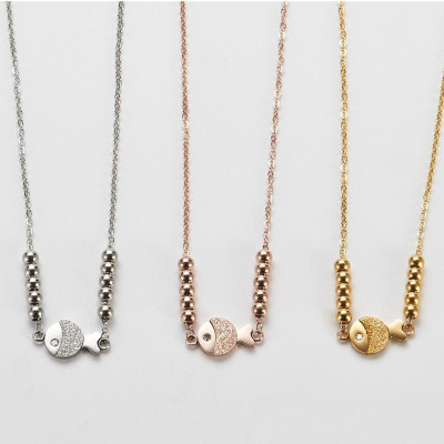 Dây chuyền nữ titan thời trang mặt con cá phan cát thép không gỉ trangsucpt có 3 màu sắc DCNUT66