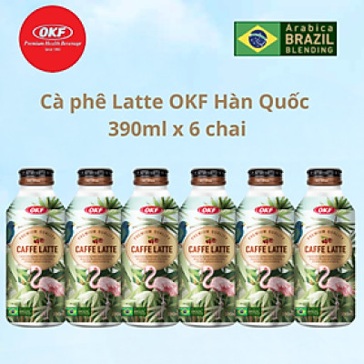 Cà phê Latte OKF Hàn Quốc 390ML x 6 chai Brazil Arabica Beans