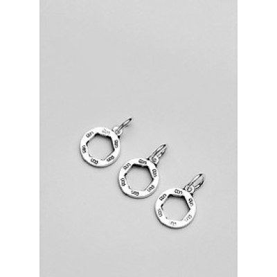 Combo 3 cái charm bạc tròn lục giác treo - Ngọc Quý Gemstones