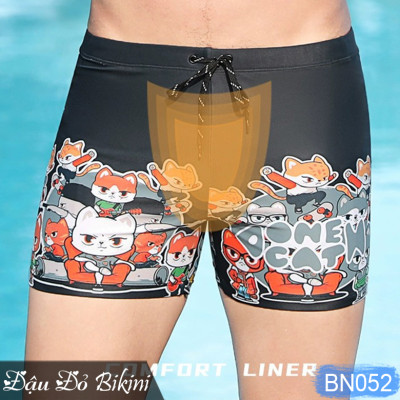 Quần bơi nam, quần bơi bé trai phom rộng rãi thoải mái, chất thun bơi lạnh 2 lớp dày mịn đẹp co giãn cao, có lớp lót thoáng khí phía trong | BN052
