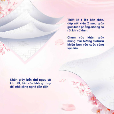 [LỐC 4 GÓI] Khăn Giấy Rút Cao cấp Tempo Hương Sakura - 4 Lớp Bền Dai, An Toàn Cho Da - Thương Hiệu Đức (Lốc 4 Gói)