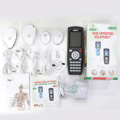 Máy massage xung điện Nikio NK-103A - 4 kênh, 8 miếng dán, 16 chế độ, 20 cường độ tùy chỉnh