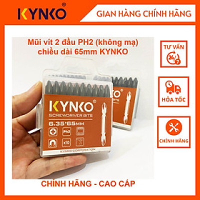 Mũi vít 2 đầu PH2 (không mạ) chiều dài 65mm CHÍNH HÃNG KYNKO MVKM2XPH2-065-V10