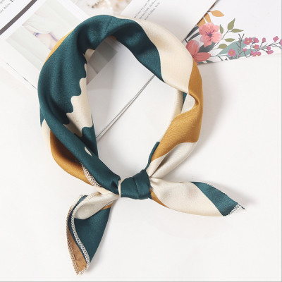 Khăn lụa cổ vuông- Khăn turban thiết kế kẻ sọc mix màu KC05