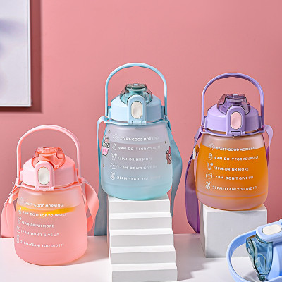 Bình Nước Nhắc Nhở Uống Nước Dung Tích 1200ml Có Dây Đeo Và Quai Xách Tiện Lợi