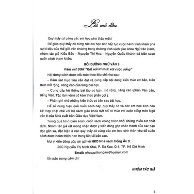 Bồi Dưỡng Ngữ Văn Lớp 9 - Bám Sát SGK  Kết Nối Tri Thức Với Cuộc Sống ( HA)