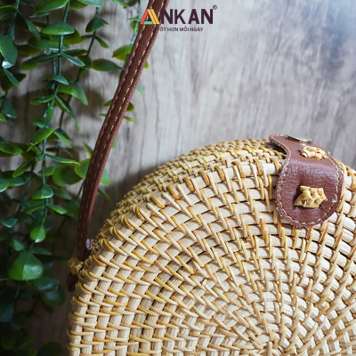 Túi Mây Thời Trang Có Dây Đeo – Túi Mây Vintage Handmade, Túi Mây Đeo Chéo Đi Biển, Picnic, Dạo Phố