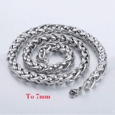 Dây chuyền titan nam cao cấp thời trang thép không gỉ bông dừa trangsucpt cỡ 7mm trắng PTDCNA170