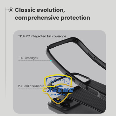 Ốp lưng dành cho iPhone 17 Pro Max Nillkin Super Frosted Shield Pro Matte dạng sần - Hàng chính hãng