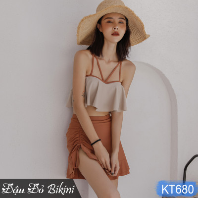 Set đồ bơi bikini nữ 3 chi tiết, phong cách sexy quyến rũ, áo sẵn gọng đệm nâng đẩy vòng 1, hàng chuẩn chất thun bơi lạnh dày mịn đẹp | KT680