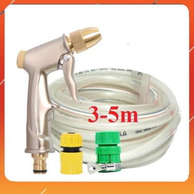 ️Evoucher Bộ dây vòi xịt nước rửa xe, tưới cây , tăng áp 3 lần, loại 3m, 5m 206701-1Sđầu đồng, cút+  túi đựng bút