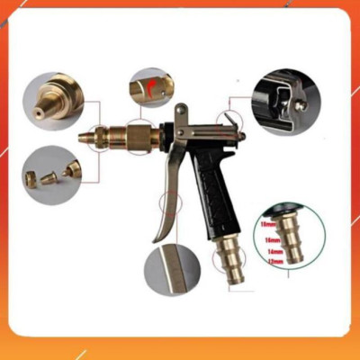 ️Evoucher Bộ dây vòi xịt nước rửa xe, tưới cây đa năng, tăng áp 3 lần, loại 7m, 10m 206236 đầu đồng, cút, +  mở chai