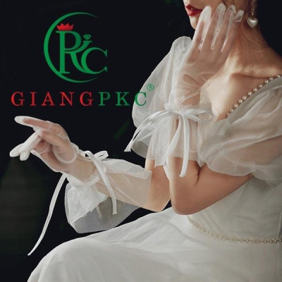 Găng tay voan cô dâu mới đính nơ 8-2023 Giangpkc