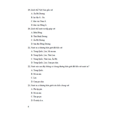 Sách - Trắc nghiệm địa lí 8 (dùng chung cho các bộ sgk hiện hành)