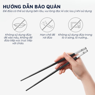 Đũa nhựa PPS sợi thủy tinh DandiHome kết hợp Inox 304 DandiHome cao cấp, chống trượt, chống nấm mốc