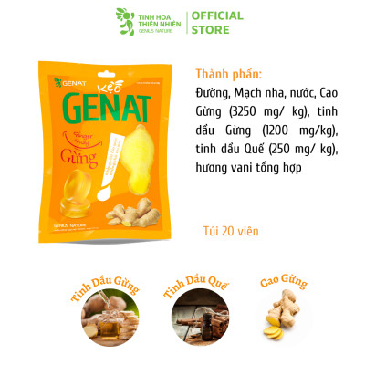 Combo 3 Túi kẹo thảo mộc Gezcol, Chanh Sả, Genat Gừng (Túi 20 viên)