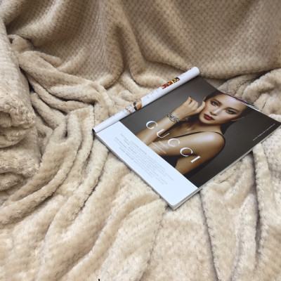 Mền lông cừu Thái Lan vân hạt bắp vải microfiber nặng 1.2 kg cao cấp A - mềm mại, ấm áp, kích thước 1m7x2m