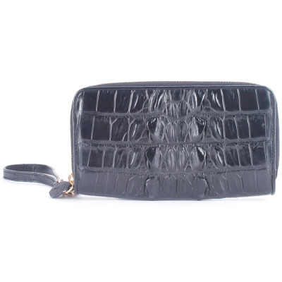  Bóp nữ da cá sấu Huy Hoàng 2 khóa gai màu vàng bò, đen, nâu đỏ, nâu đất HT3208-09-10-16