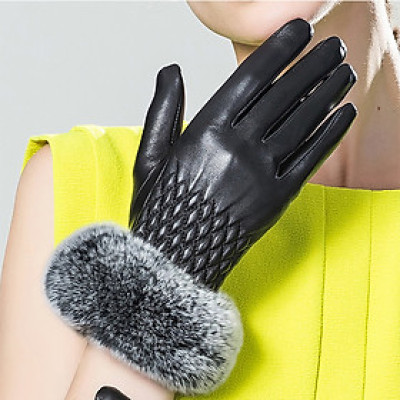 Găng tay nữ da cừu cao cấp BHY5422 Bao tay nữ. Lót lông siêu ấm, cản gió, giữ nhiệt....